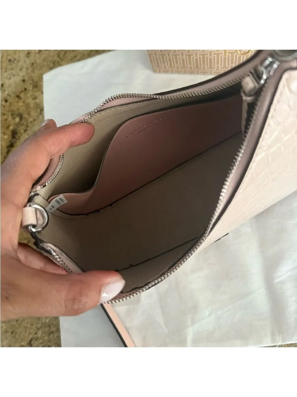 478$! Tory Burch - Thea Embossed Convertible Crossbody, Clay Pink